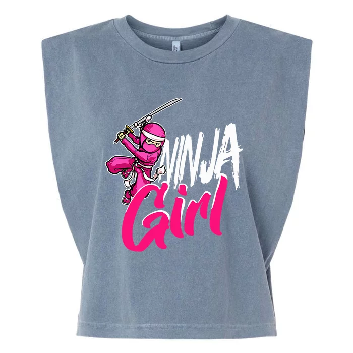 Cute Ninja Fighter Costume Ninja Garment-Dyed Women's Muscle Tee