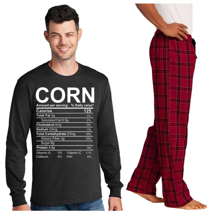 Corn Nutrition Facts Label Long Sleeve Pajama Set