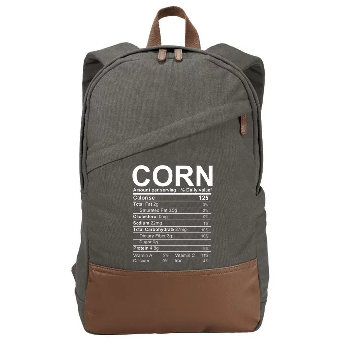 Corn Nutrition Facts Label Cotton Canvas Backpack