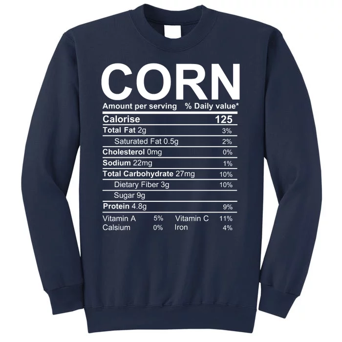 Corn Nutrition Facts Label Sweatshirt