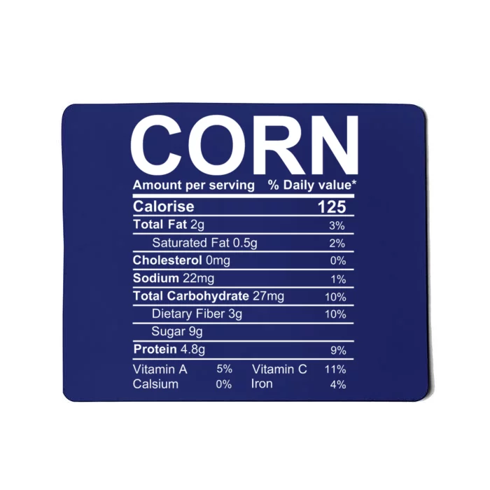 Corn Nutrition Facts Label Mousepad