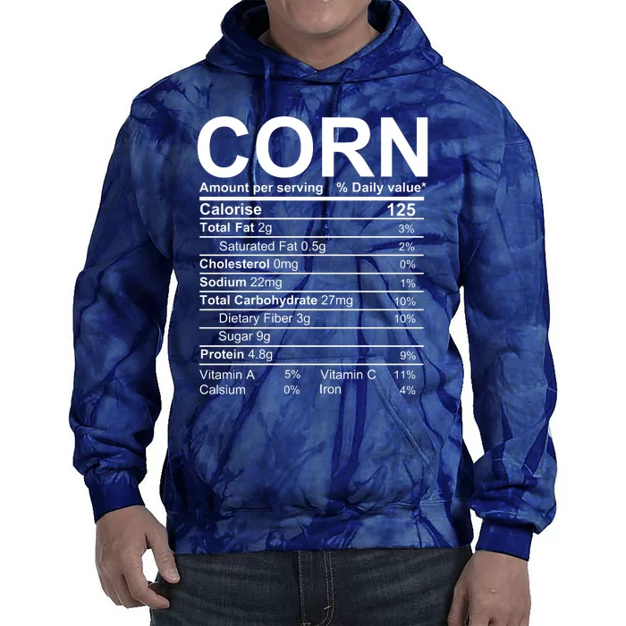 Corn Nutrition Facts Label Tie Dye Hoodie