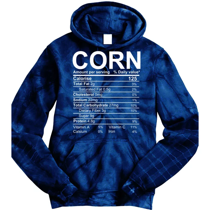 Corn Nutrition Facts Label Tie Dye Hoodie