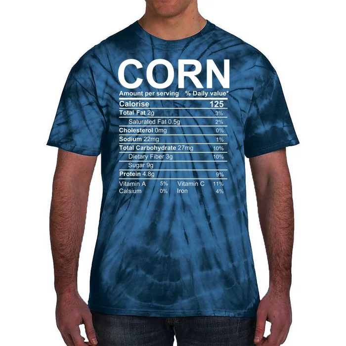 Corn Nutrition Facts Label Tie-Dye T-Shirt