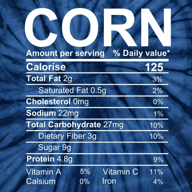 Corn Nutrition Facts Label Tie-Dye T-Shirt