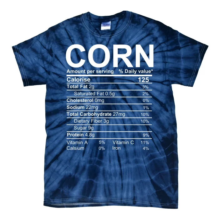 Corn Nutrition Facts Label Tie-Dye T-Shirt