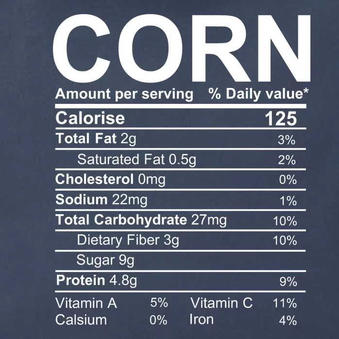 Corn Nutrition Facts Label Zip Tote Bag