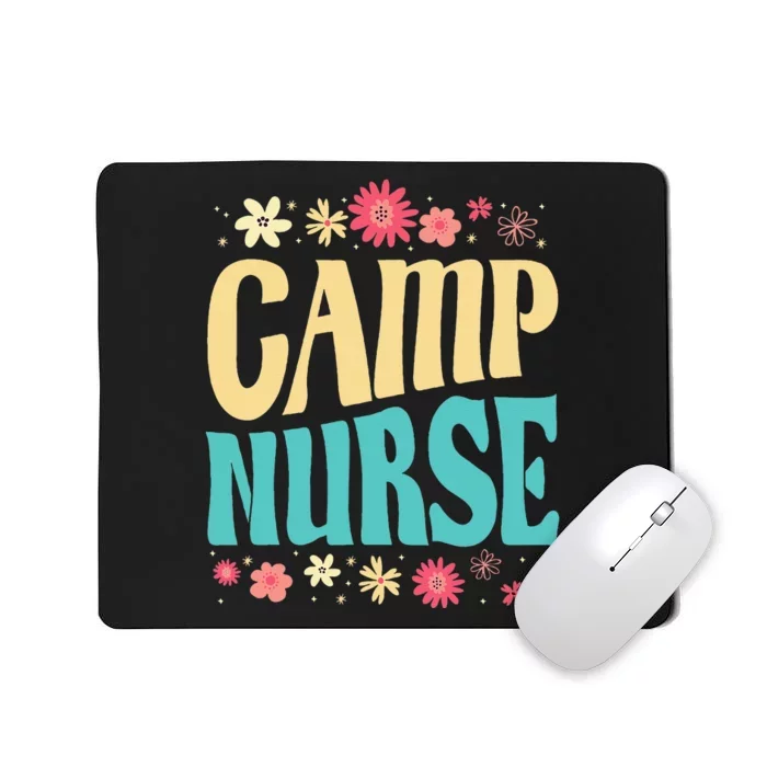 Camp Nurse Floral Outfit Summer Camping Registered Nurses Mousepad