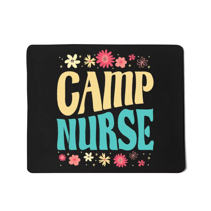 Camp Nurse Floral Outfit Summer Camping Registered Nurses Mousepad