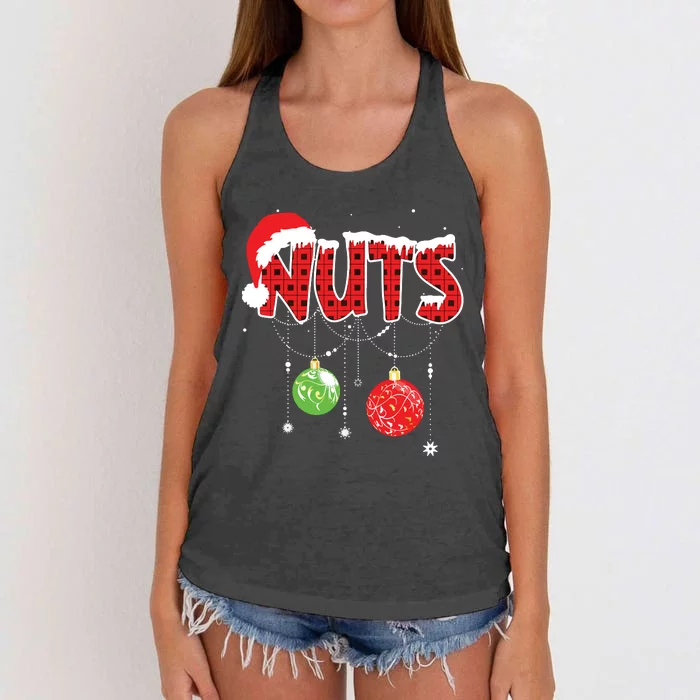 Chest Nuts Funny Matching Chestnuts Christmas Couples Nuts Women's Knotted Racerback Tank