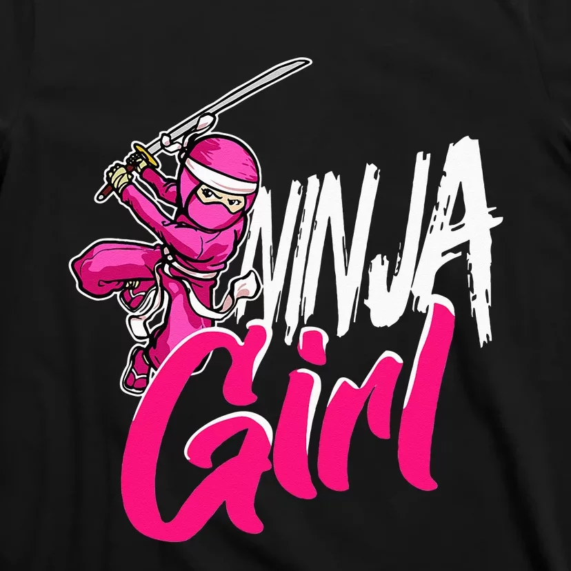 Cute Ninja Fighter Costume Pink Ninja T-Shirt