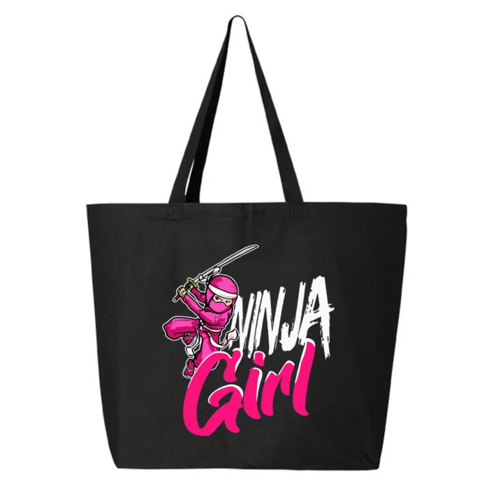 Cute Ninja Fighter Costume Pink Ninja 25L Jumbo Tote