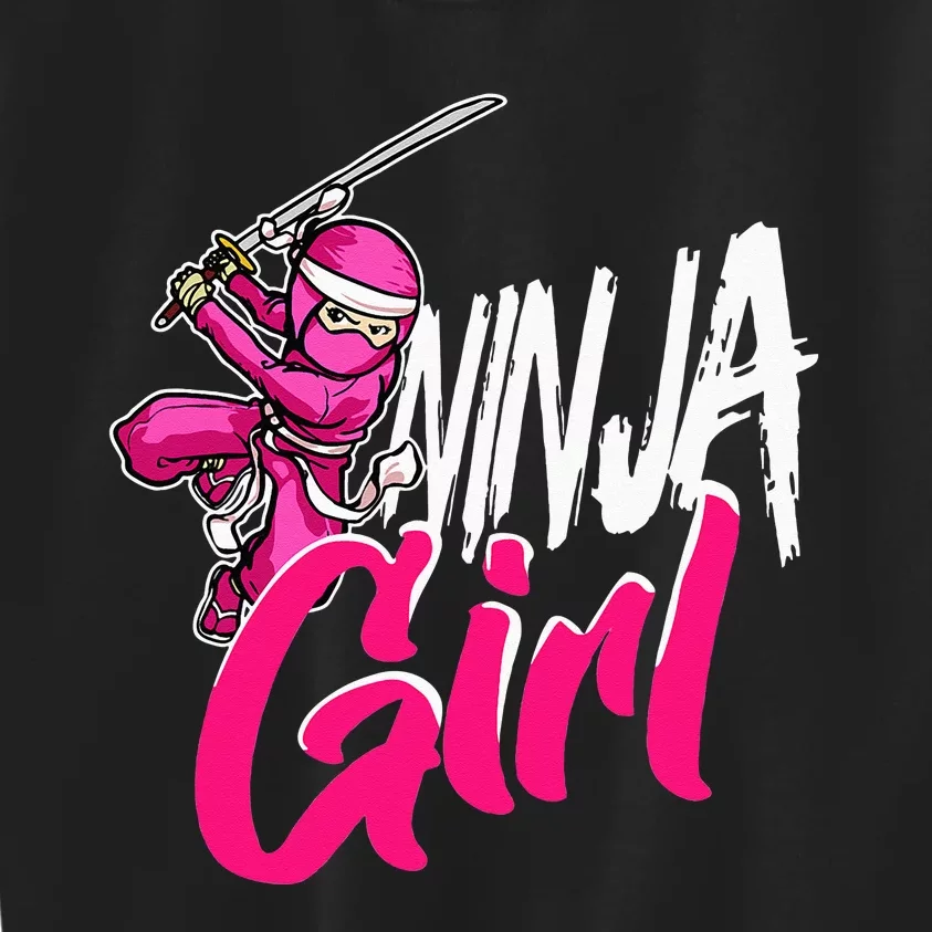 Cute Ninja Fighter Costume Pink Ninja Kids Sweatshirt