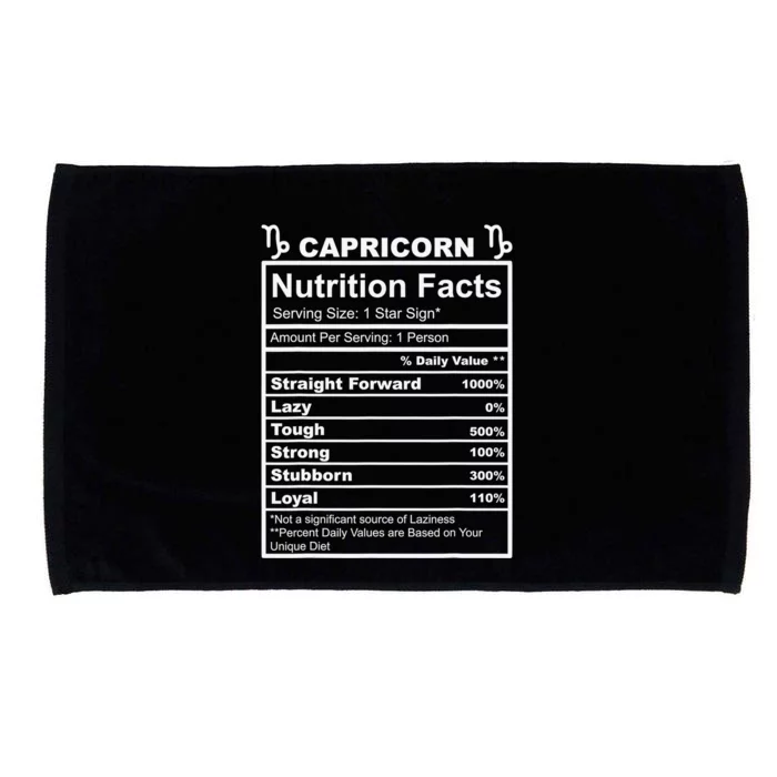 Capricorn Nutrition Facts Zodiac Sign Horoscope Birthday Celebration Microfiber Hand Towel