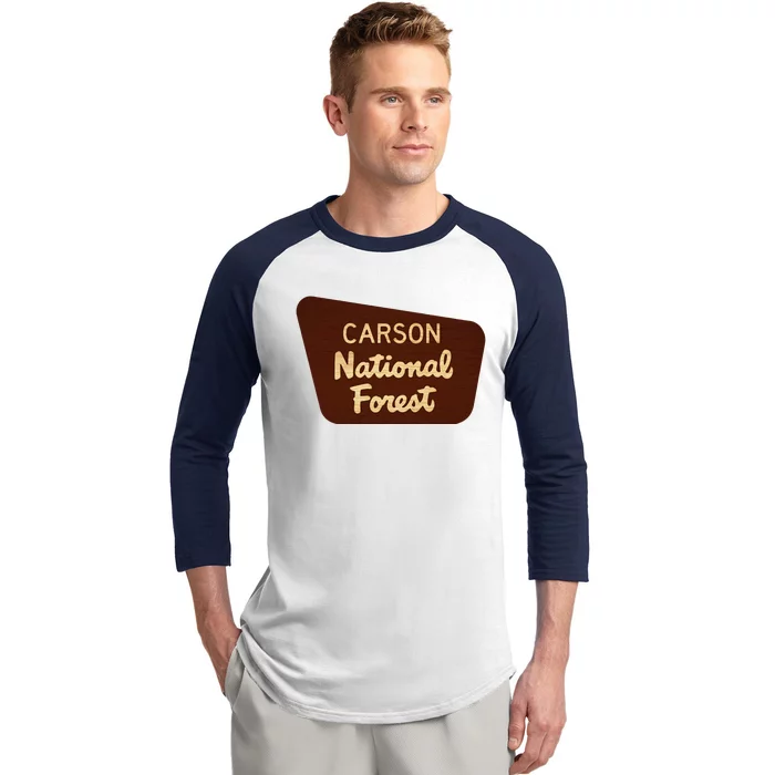 Carson National Forest Entrance Sign Baseball Sleeve Shirt