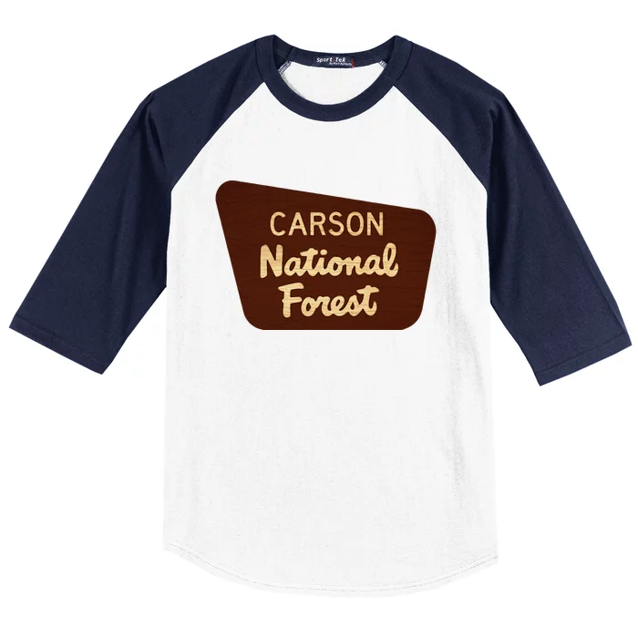 Carson National Forest Entrance Sign Baseball Sleeve Shirt