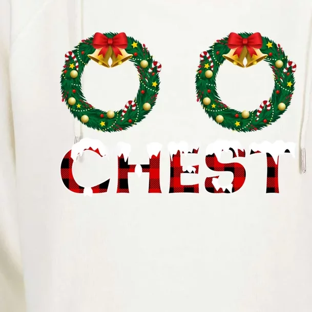 Chest Nuts Funny Christmas Couples Nuts Chestnuts Xmas Gift Womens Funnel Neck Pullover Hood