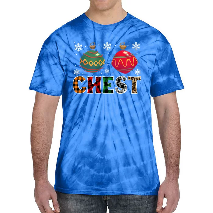 Chest Nuts Funny Matching Chestnuts Christmas Couples Chest Funny Gift Tie-Dye T-Shirt