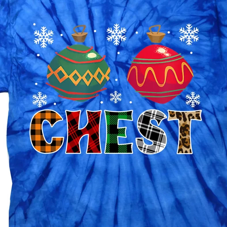 Chest Nuts Funny Matching Chestnuts Christmas Couples Chest Funny Gift Tie-Dye T-Shirt