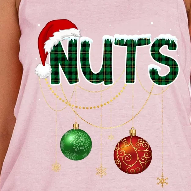 Chest Nuts Funny Matching Golden Chestnut Christmas Funny Gift Women's Knotted Racerback Tank