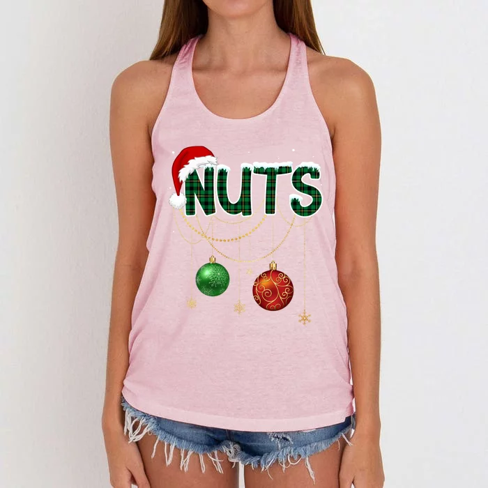 Chest Nuts Funny Matching Golden Chestnut Christmas Funny Gift Women's Knotted Racerback Tank