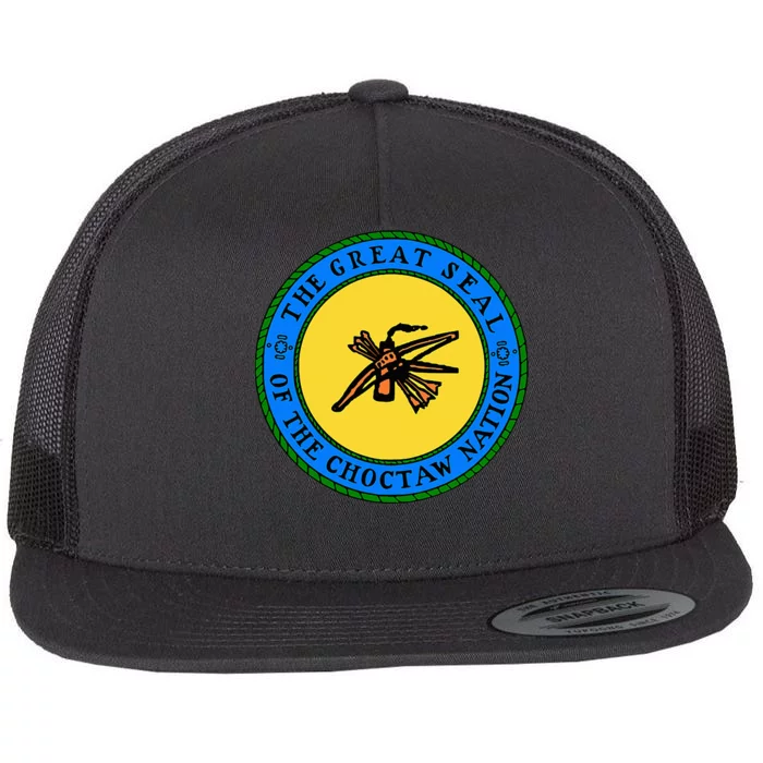 Choctaw Nation Flag Seal Choctaw Flat Bill Trucker Hat