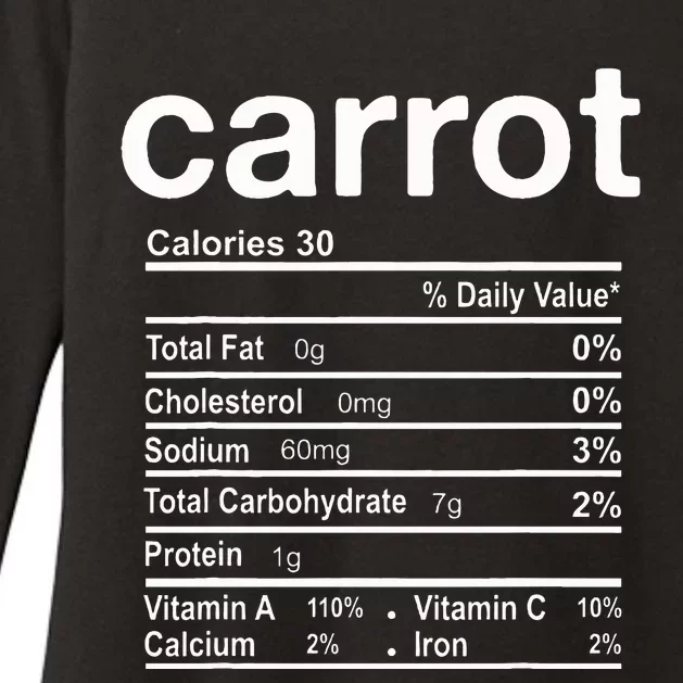 Carrot Nutrition Facts Funny Thanksgiving Christmas Womens CVC Long Sleeve Shirt