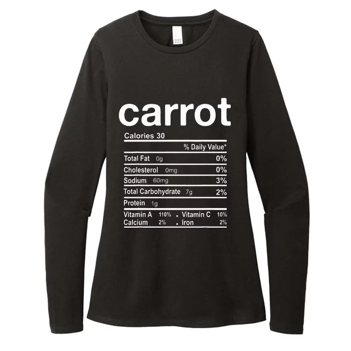 Carrot Nutrition Facts Funny Thanksgiving Christmas Womens CVC Long Sleeve Shirt