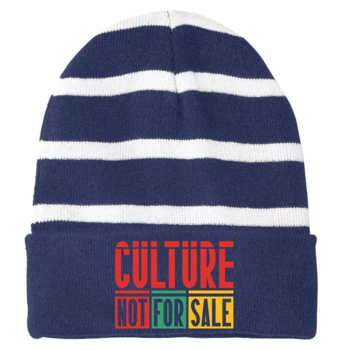 Culture Not For Sale Striped Beanie with Solid Band