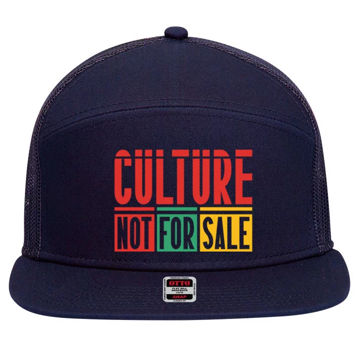 Culture Not For Sale 7 Panel Mesh Trucker Snapback Hat