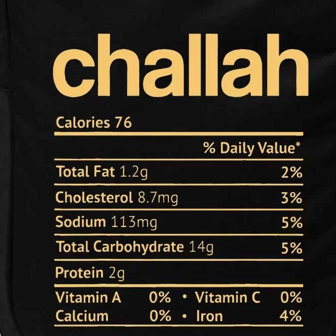 Challah Nutrition Facts Funny Thanksgiving Jewish Hanukkah Impact Tech Backpack