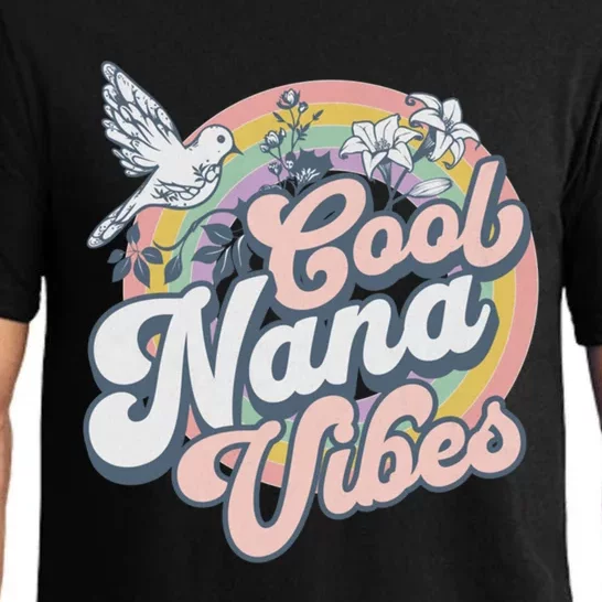 Cool Nana Grandma Retro Groovy And Pretty Gift Pajama Set