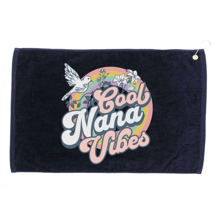 Cool Nana Grandma Retro Groovy And Pretty Gift Grommeted Golf Towel