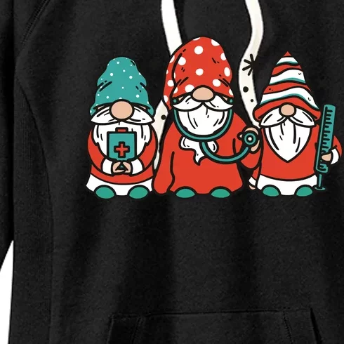 Christmas Nurse Gnomes Holiday Women's Fleece Hoodie