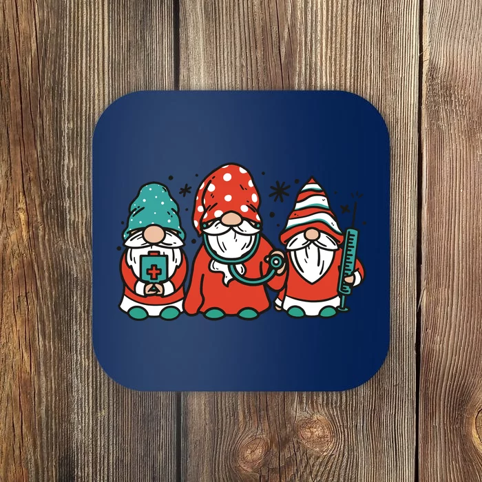 Christmas Nurse Gnomes Holiday Coaster