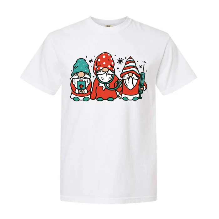 Christmas Nurse Gnomes Holiday Garment-Dyed Heavyweight T-Shirt