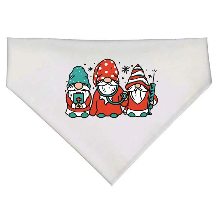 Christmas Nurse Gnomes Holiday USA-Made Doggie Bandana