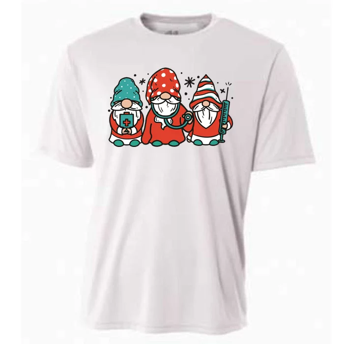 Christmas Nurse Gnomes Holiday Cooling Performance Crew T-Shirt