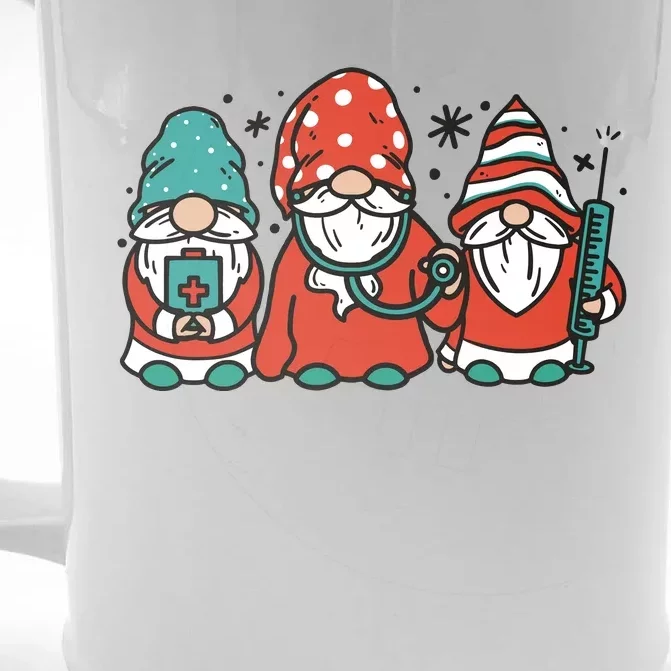 Christmas Nurse Gnomes Holiday Front & Back Beer Stein