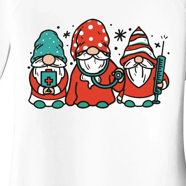 Christmas Nurse Gnomes Holiday Women's Perfect Tri Tunic Long Sleeve Shirt