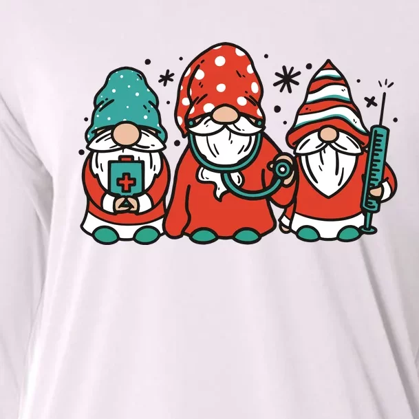 Christmas Nurse Gnomes Holiday Cooling Performance Long Sleeve Crew