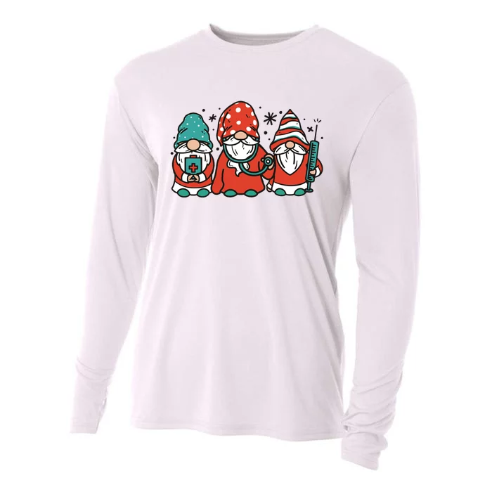 Christmas Nurse Gnomes Holiday Cooling Performance Long Sleeve Crew