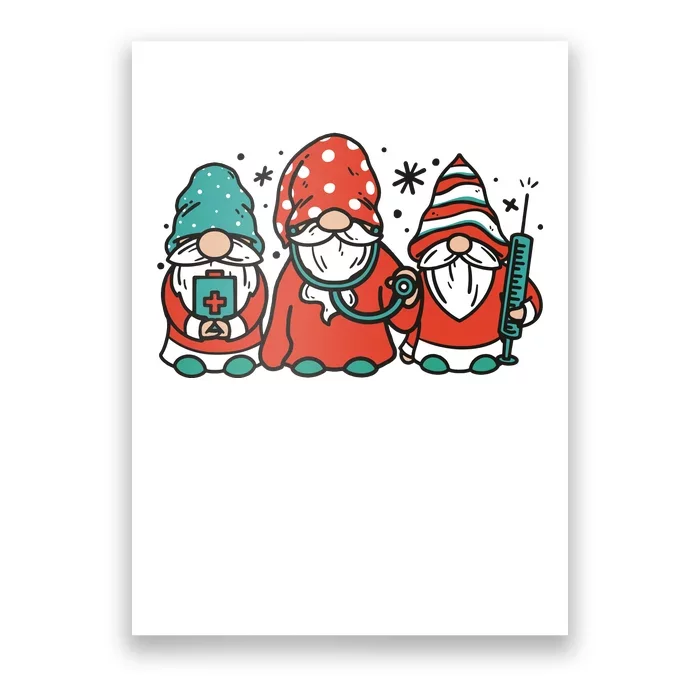 Christmas Nurse Gnomes Holiday Poster