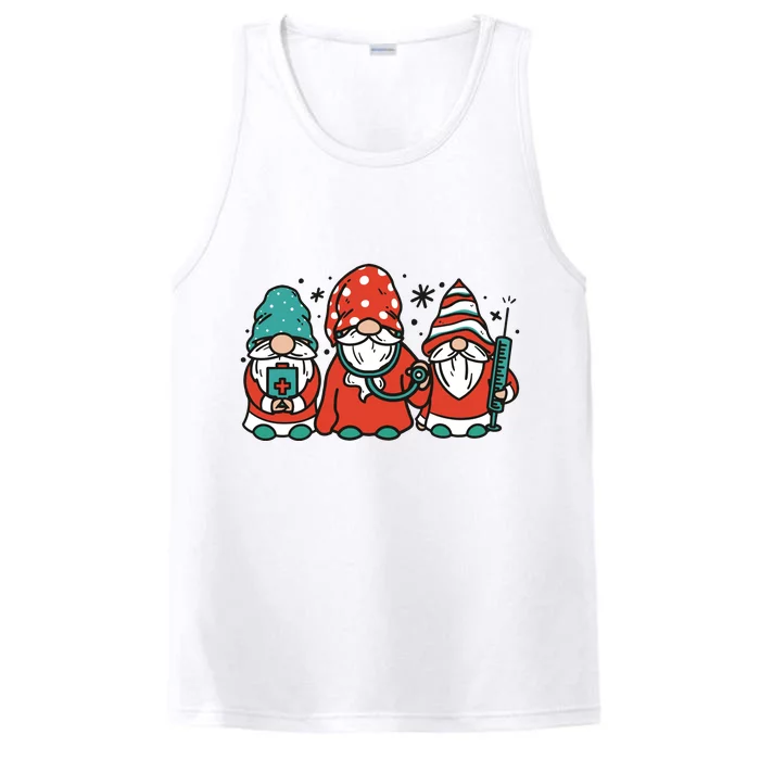 Christmas Nurse Gnomes Holiday Performance Tank