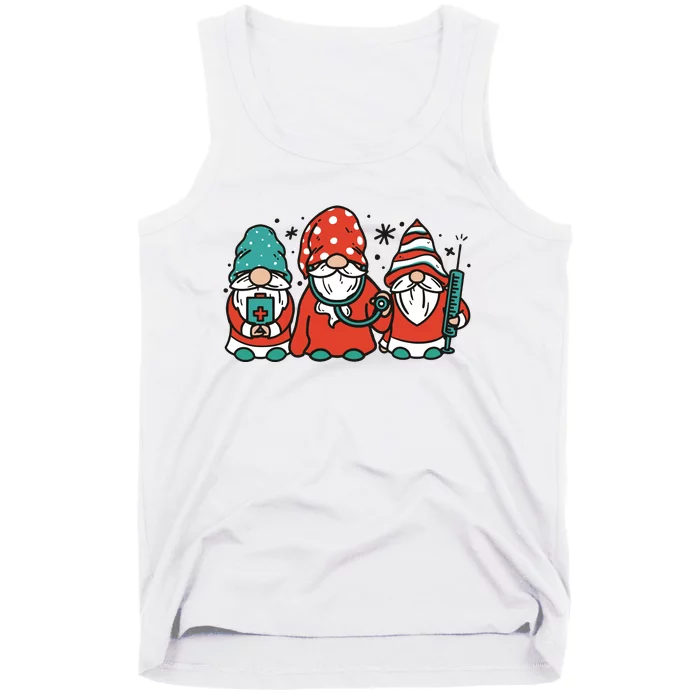 Christmas Nurse Gnomes Holiday Tank Top