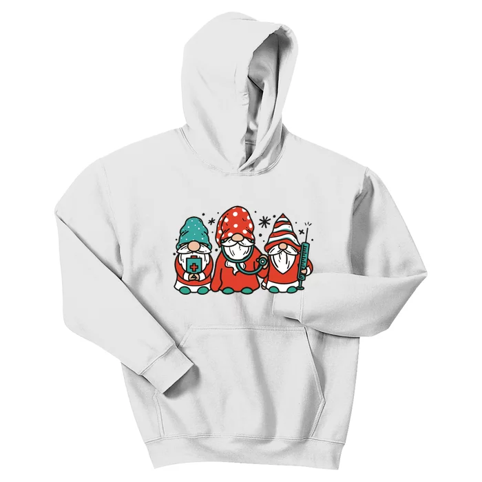 Christmas Nurse Gnomes Holiday Kids Hoodie