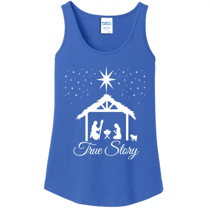 Christmas Nativity Gift True Story Nativity Scene Funny Gift Cute Gift Ladies Essential Tank