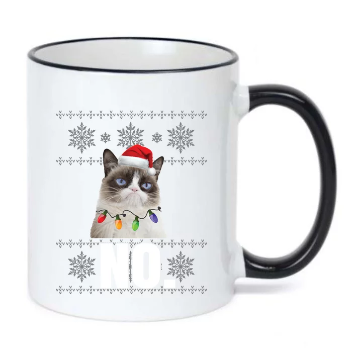 Cat No Grumpy Xmas Cats No Ugly Christmas Funny Gift Cute Gift Black Color Changing Mug