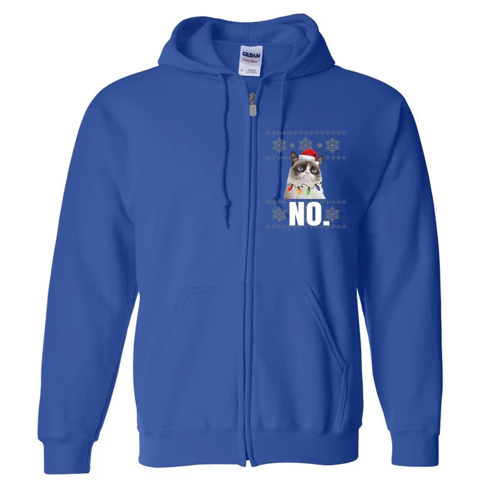 Cat No Grumpy Xmas Cats No Ugly Christmas Funny Gift Cute Gift Full Zip Hoodie