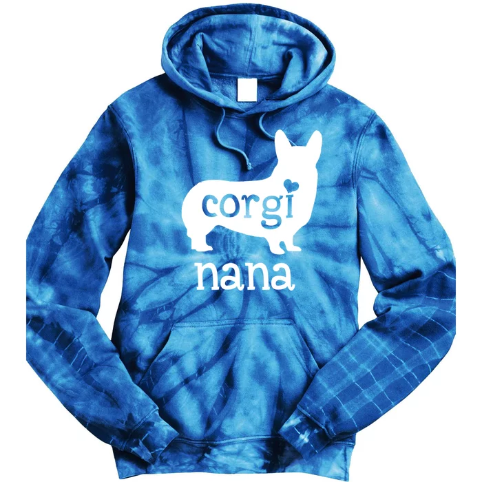 Corgi Nana Gift Corgi Grandma Dog Mom Lover Mother's Day Gift Tie Dye Hoodie